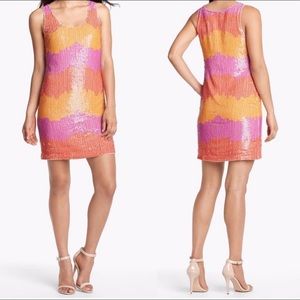 Trina Turk Pink and Orange Sequin Dress